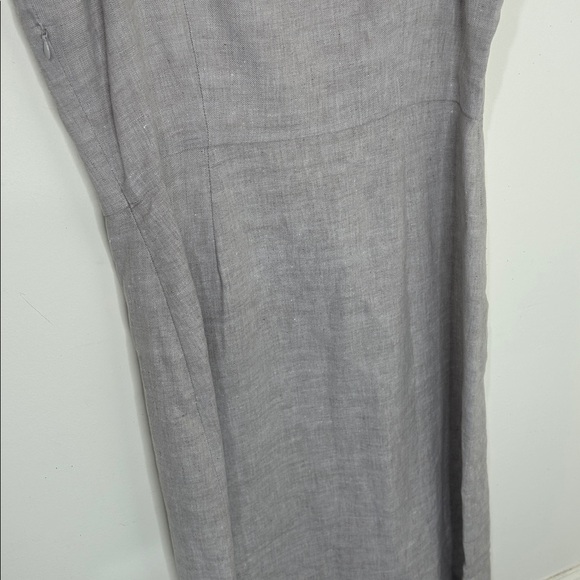 NWT J. MCLAUGHLIN Leah Linen Blend Dress Oatmeal Tan Size 12 - Picture 14 of 16